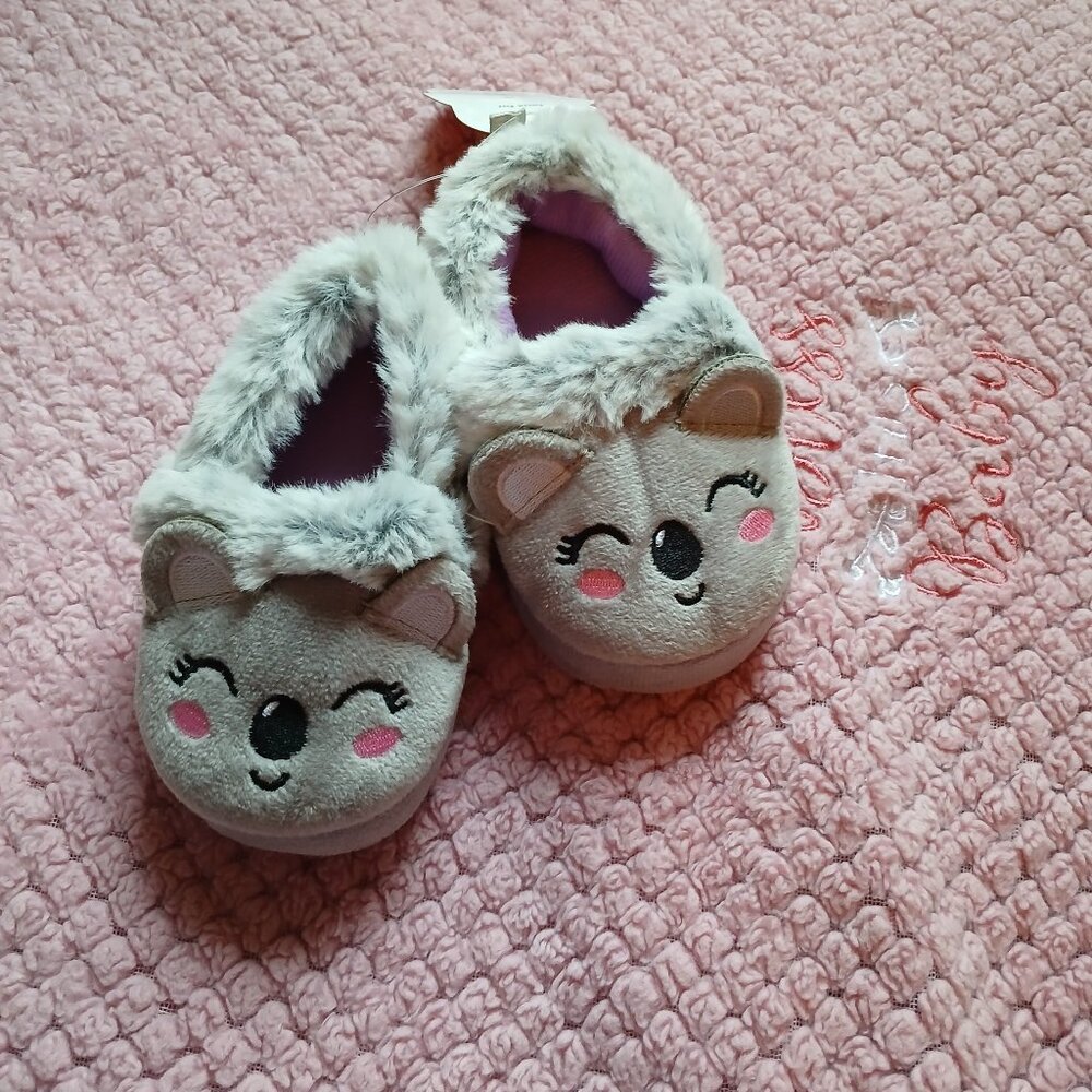 Koala slippers size 4 girl faux fur